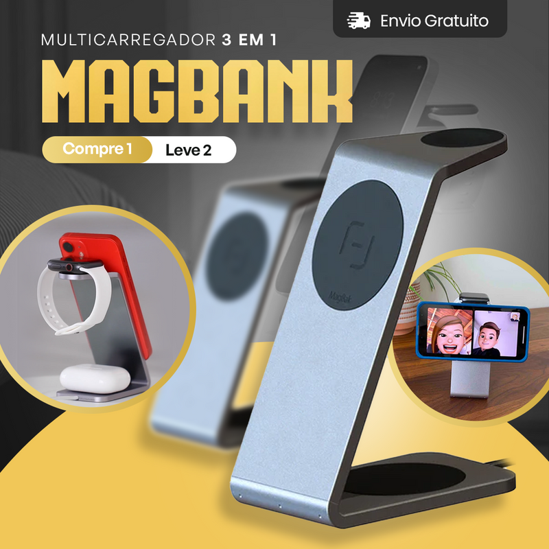 Multicarregador Mag Bank + PROMOÇÃO COMPRE 1 LEVE 2
