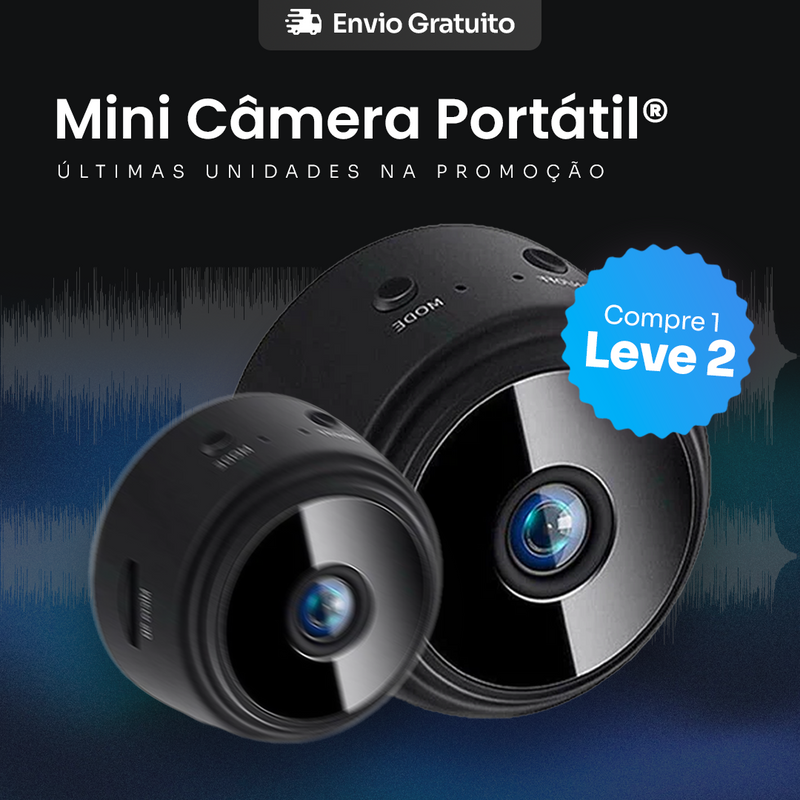 Mini Câmera Espiã Portátil - PROMOÇÃO COMPRE 1 LEVE 2 + CARREGADOR PORTÁTIL DE BRINDE